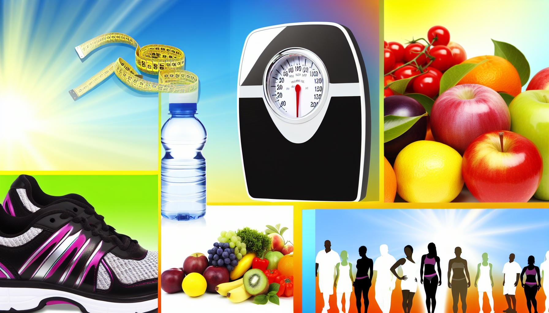 gesundheit und wohlbefinden beim abnehmen: ein leitfaden 3 eine symbolische darstellung von gesundheit und wohlbefinden wã¤hrend einer gewichtsabnahme-reise. dies sollte ein bild einer waage enthalten, die einen rã¼ckgang der zahlen zeigt, um den gewichtsverlust darzustellen. neben der waage sollten frische, bunte frã¼chte und gemã¼se platziert werden, die gesundes essen symbolisieren. fã¼gen sie auch ein paar sportschuhe hinzu, die kã¶rperliche aktivitã¤t symbolisieren. der hintergrund sollte hell und sonnig sein, um hoffnung und optimismus zu signalisieren. eine gel-wasserflasche sollte die hydration reprã¤sentieren. schlieãŸlich sollte eine vielfã¤ltige gruppe von menschen dargestellt werden – schwarze, weiãŸe, asiatische und hispanische mã¤nner und frauen – um die universelle notwendigkeit und das streben nach gesundheit und wohlbefinden zu reprã¤sentieren.