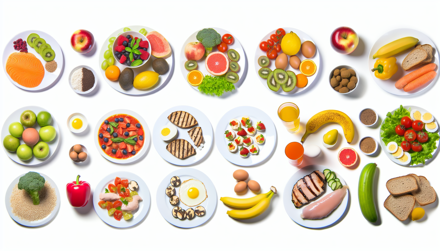 erfolgreich diät halten: tipps für anfänger 2 eine vielzahl von gerichten, die so angeordnet sind, dass sie verschiedene arten von diã¤ten reprã¤sentieren. von vitaminreichen, fruchtbetonten diã¤ten ã¼ber proteinreiche diã¤ten fã¼r bodybuilder bis hin zu kohlenhydratarmen diã¤ten fã¼r menschen mit bestimmten ernã¤hrungsbedã¼rfnissen. eine visuelle erkundung, wie die diã¤t die zusammensetzung einer mahlzeit verã¤ndert.